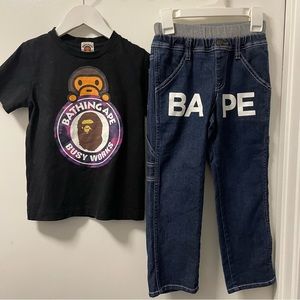 Bape Ape Kid’s T Shirt with Matching Jeans